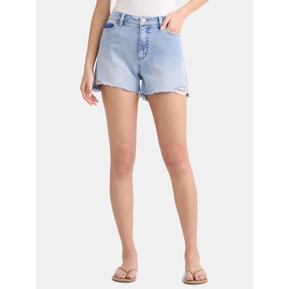 Time And Tru Pants - Time and Tru Women's High Rise Denim Short, 4" Inseam, Size 18, Light Wash Demin